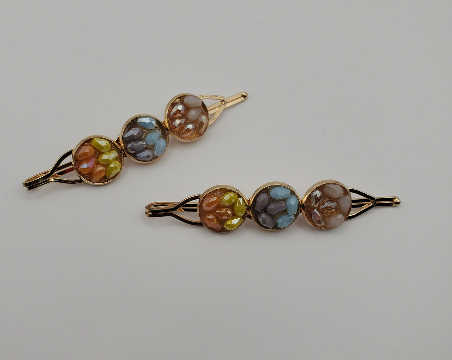 Multicolor Sequins Rhinestones Hair Pins Set of 2