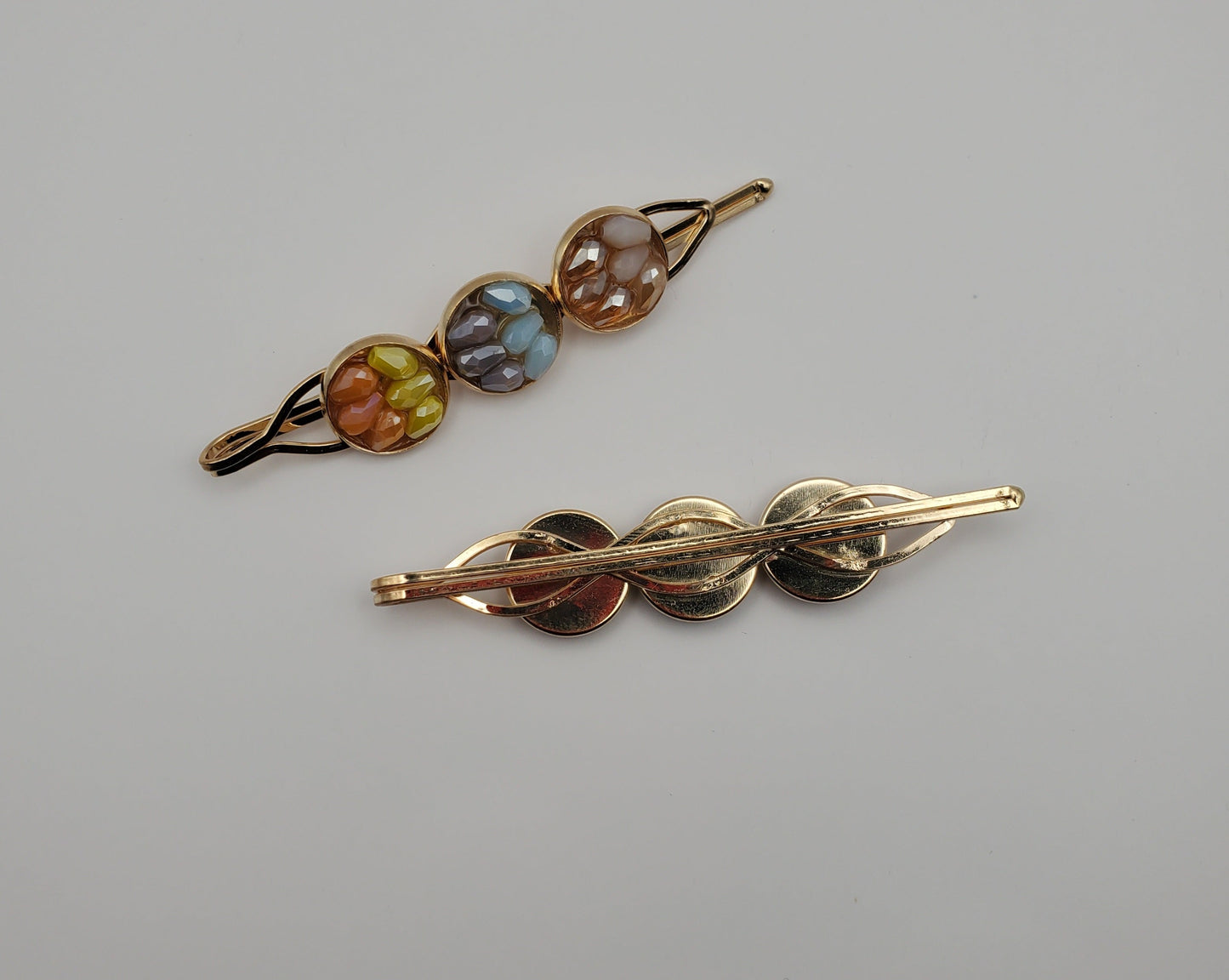 Multicolor Sequins Rhinestones Hair Pins Set of 2