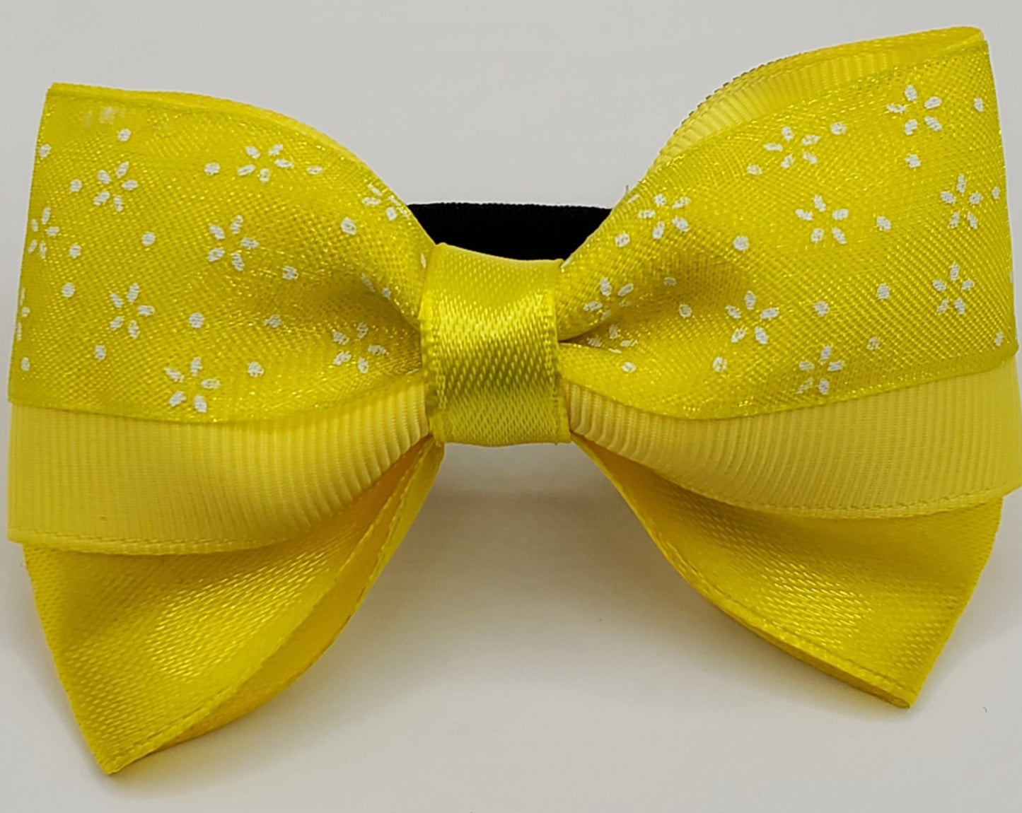 The Original Hair Bow, Yellow Flower Decorative Ribbon, Satin/Grosgrain/Decorative Satin Blend