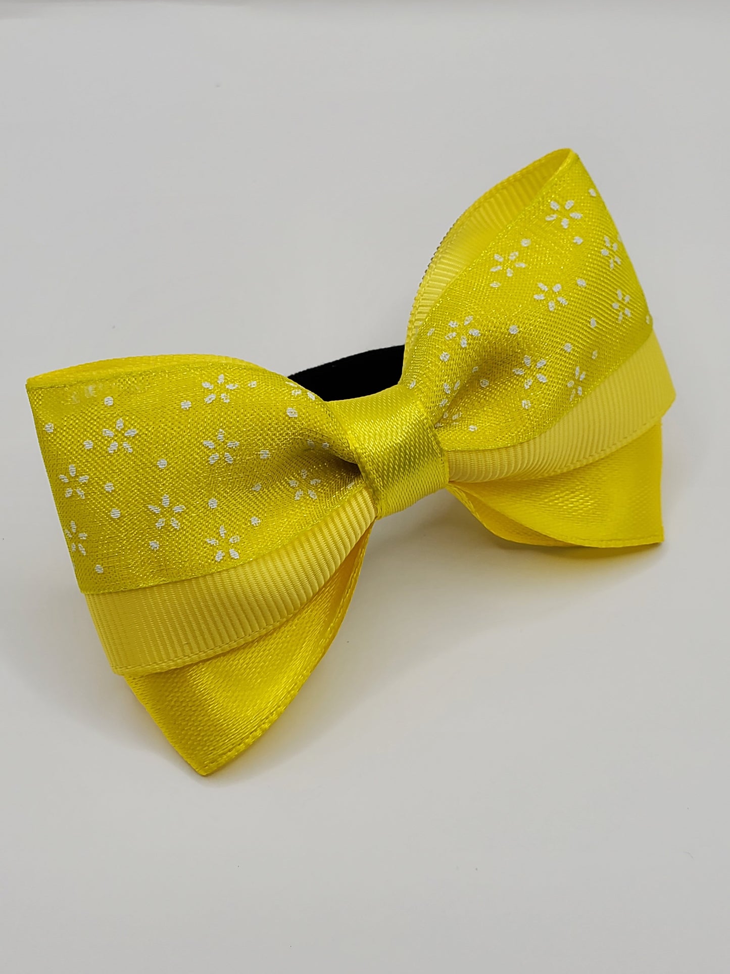 The Original Hair Bow, Yellow Flower Decorative Ribbon, Satin/Grosgrain/Decorative Satin Blend