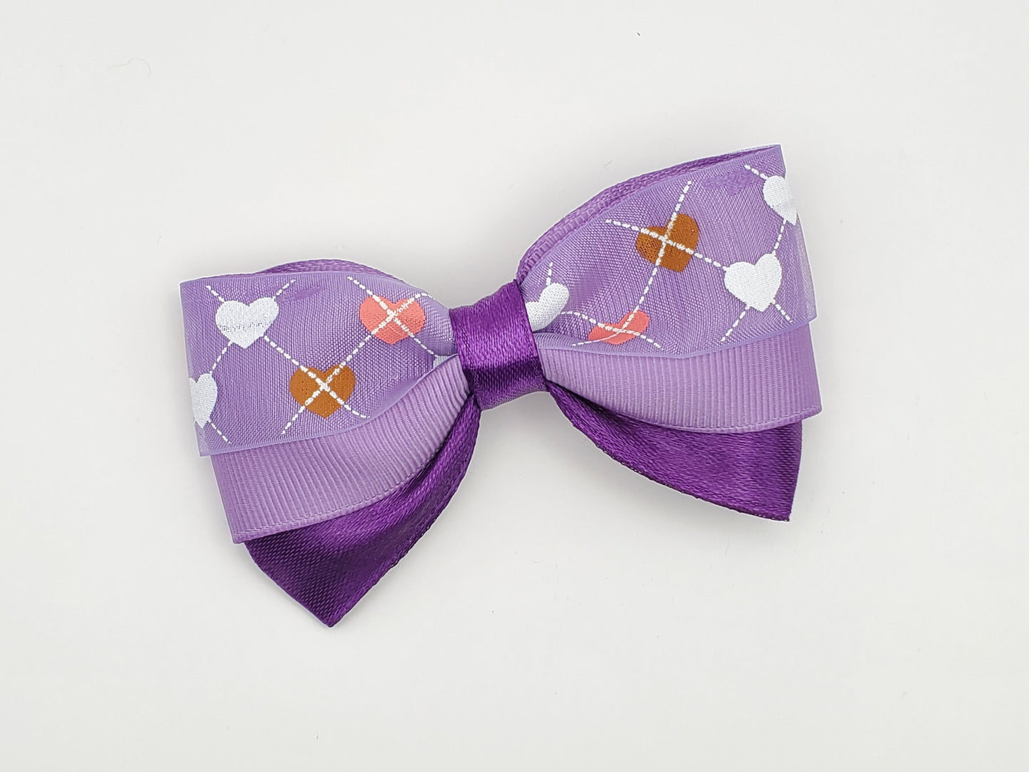 The Original Hair Bow, Purple/Lilac/White Hair Bow