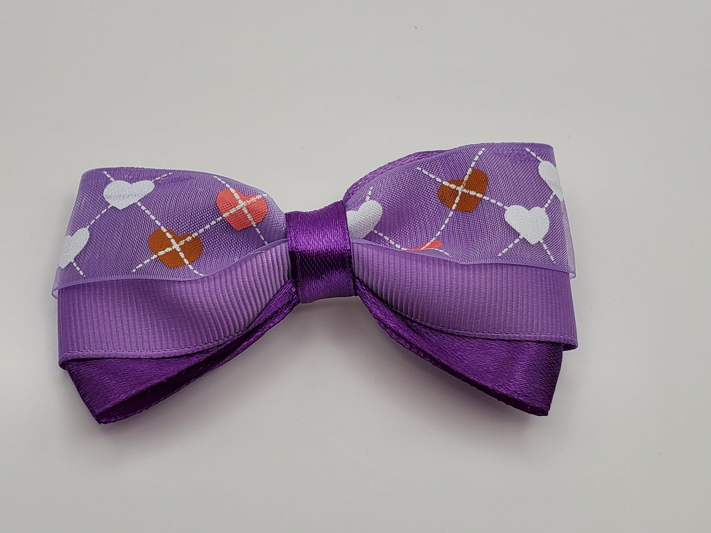 The Original Hair Bow, Purple/Lilac/White Hair Bow