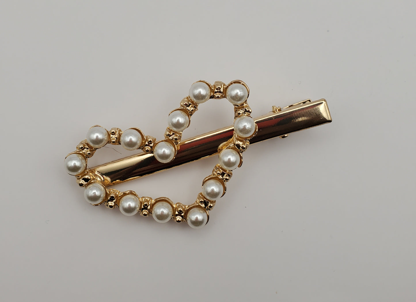 Pinza para el pelo con forma de corazón, flor, lazo, nudo, perla de imitación, aleación, diamantes de imitación, 1 pieza