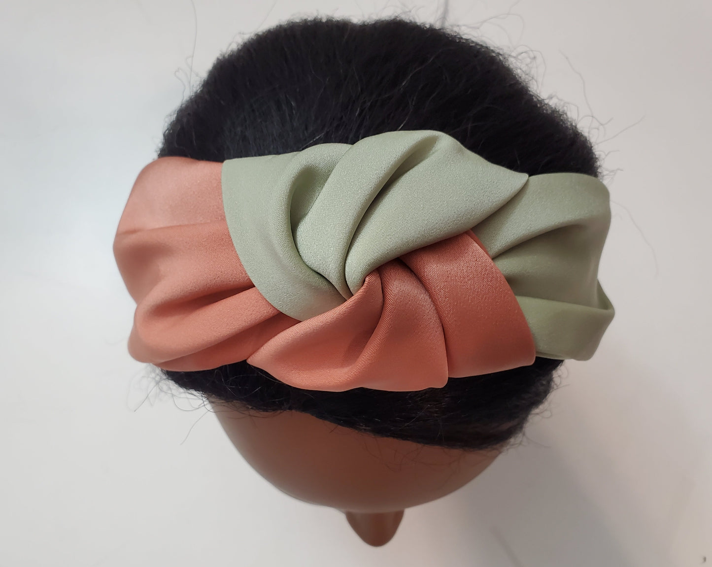 Estilo sencillo, doble color, nudo superior, diadema de tela