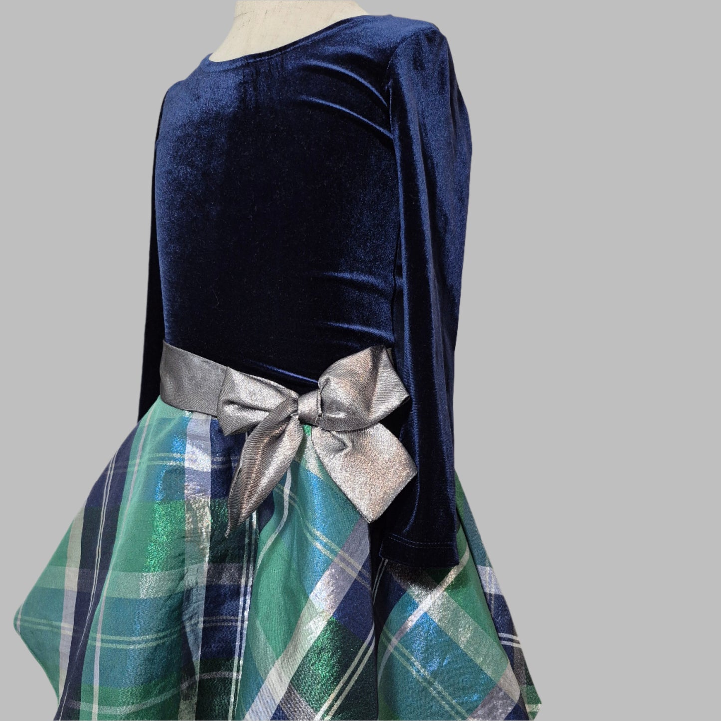 Navy Blue and Silver Toddler Girl Dress