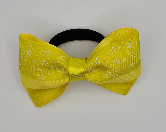 The Original Hair Bow, Yellow Flower Decorative Ribbon, Satin/Grosgrain/Decorative Satin Blend