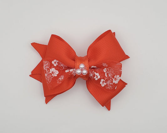 The Original Hair Bow, Red/White Hair Bow