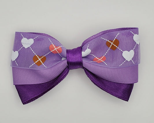 The Original Hair Bow, Purple/Lilac/White Hair Bow