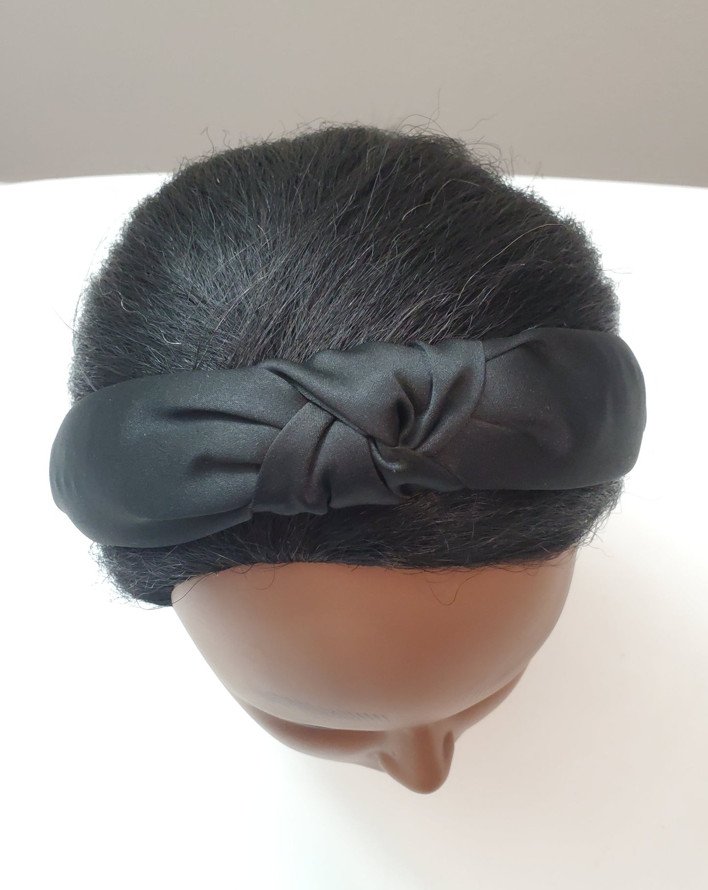 Solid Black, Top Knot, Satin Handmade Head Band