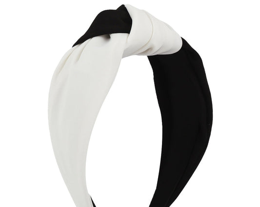 Headband Color Block, Knot, Black and White Cloth