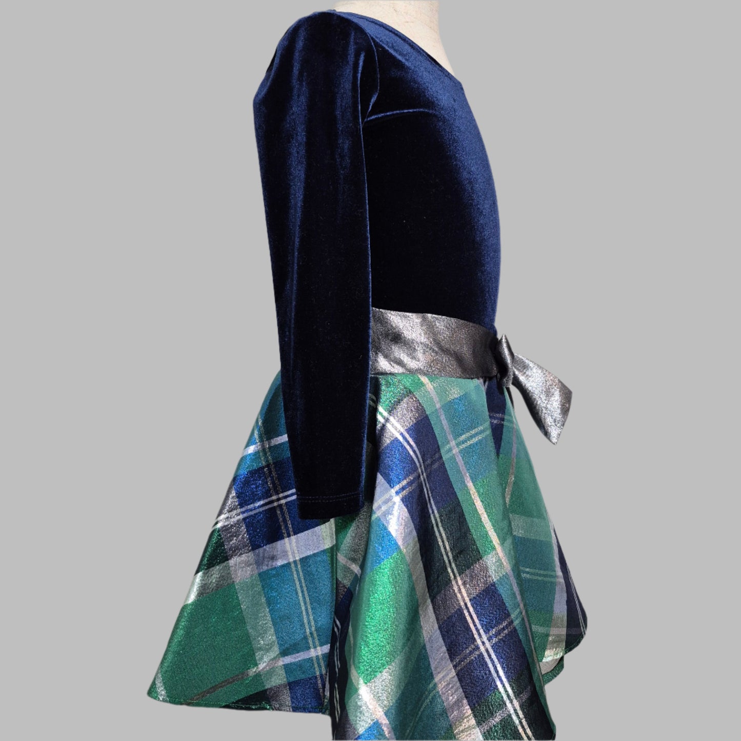Navy Blue and Silver Toddler Girl Dress