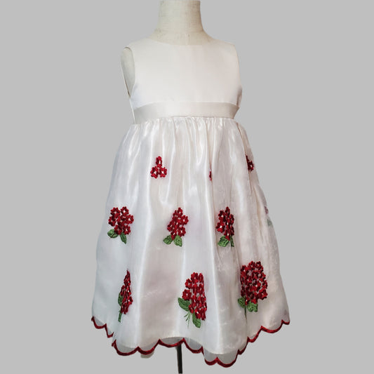 Toddler Girl Flower White Dress